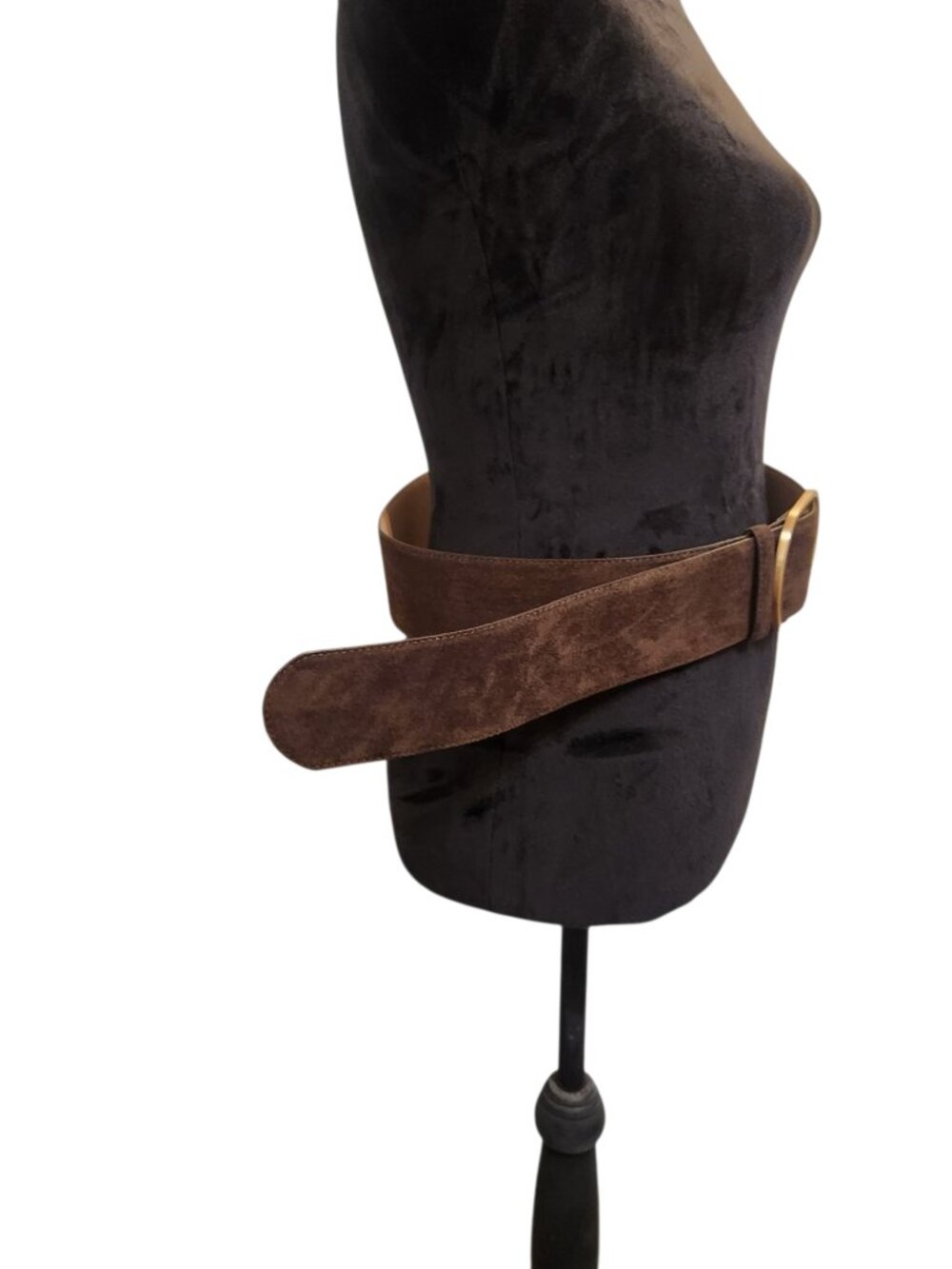 Banana Republic Wide Vegan Suede Belt Chocolate Brown Size XL - Picture 4 of 9